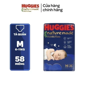 Tã/ bỉm quần Huggies NatureMade ban đêm M58/L44/XL38