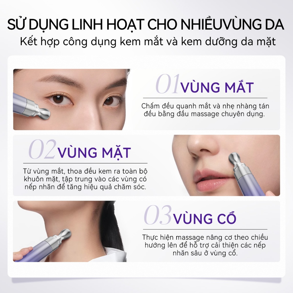 LANBENA COMBO Kem mắt+mặt nạ mắt  retinol (15ml+60 miếng) -chứa vitamin C dưỡng ẩm làm sáng da loại bỏ nếp nhăn