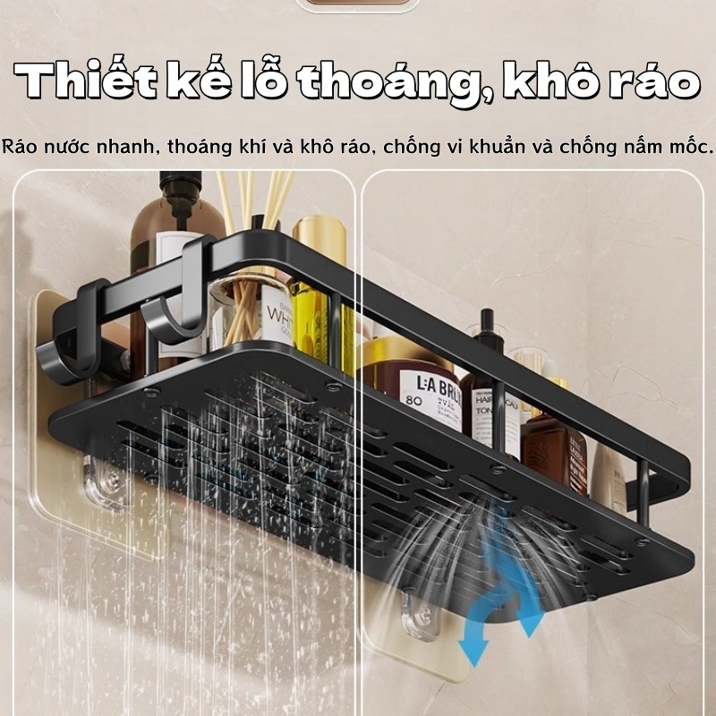 Kệ Để Đồ Nhà Tắm Dán Tường Kệ Nhôm Chống Gỉ Đa Năng Tiện Lợi