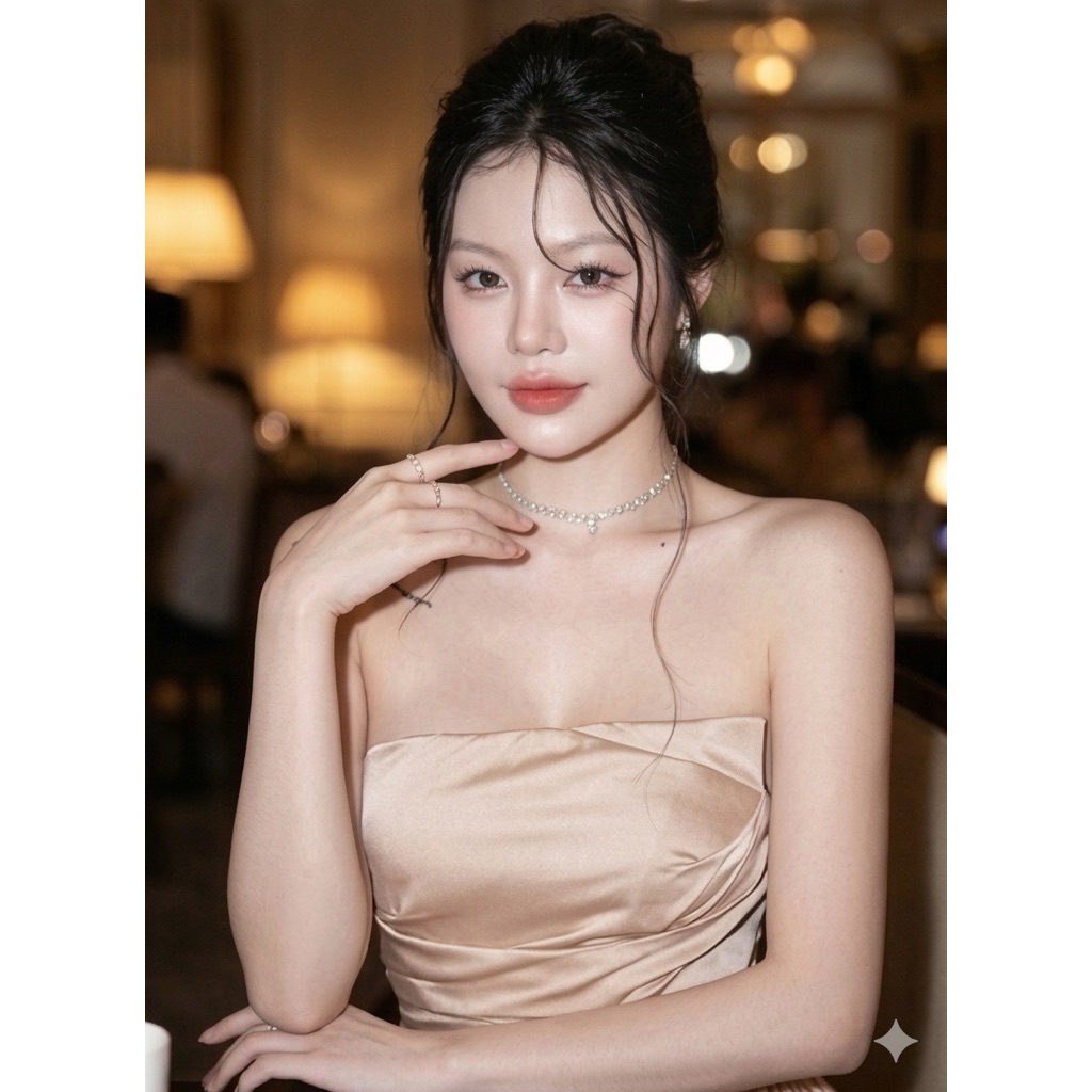 Váy Lụa Dự Tiệc Cúp Ngực Công Chúa Sexy, đầm ống phối nơ bèo dáng xoè tôn dáng sang chảnh đi tiệc đi chơi Jelly Boutique