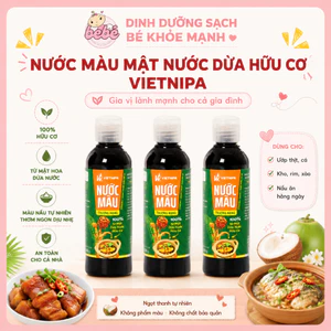 Nước màu từ mật hoa dừa hữu cơ VIETNIPA – Gia vị nấu ăn healthy, ướp thịt cá tự nhiên