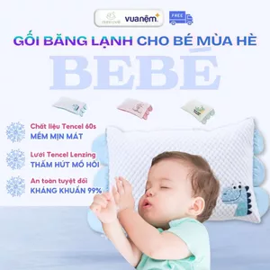 Gối Ngủ Cho Bé Tencel Vua Nệm Goodnight Bebe, Gối Điều Hòa Trẻ Em Mềm Thấm Hút Mồ Hôi 45x30cm