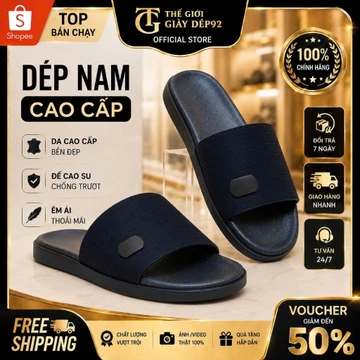Men's Slide Cowhide Slippers LOGO FULL BOX