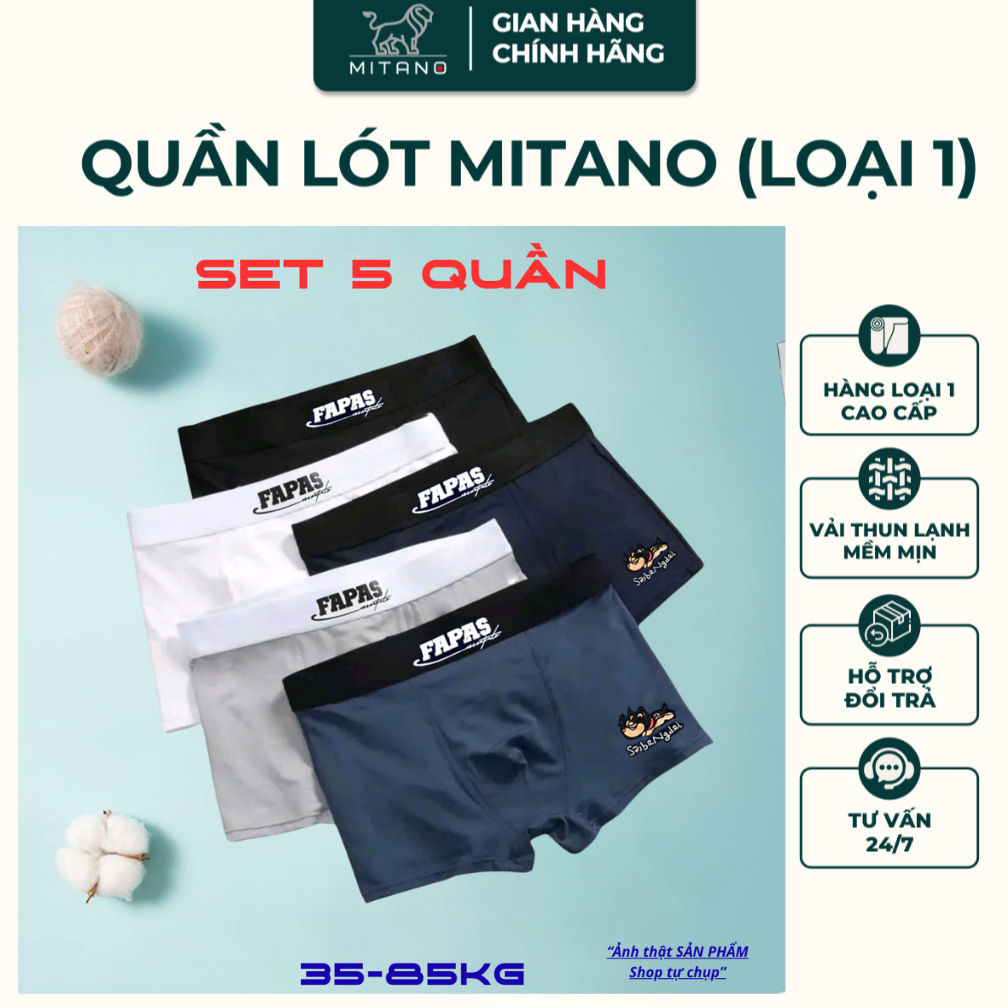[HÀNG LOẠI 1] Combo 5 Quần Lót Bé Trai họa tiết hoạt hình size 30-72kg, sịp bé trai thun lạnh co dãn