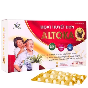[Chính Hãng] Hoạt Huyết Đơn Altoka- đau đầu, hoa mắt chóng mặt, suy giảm trí nhớ, rối loạn tiền đình.
