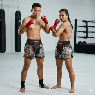 Quần Muay Fighter QMF-02 - Muay Thai Shorts, Muay Viet Nam, in 3D chất lượng cao