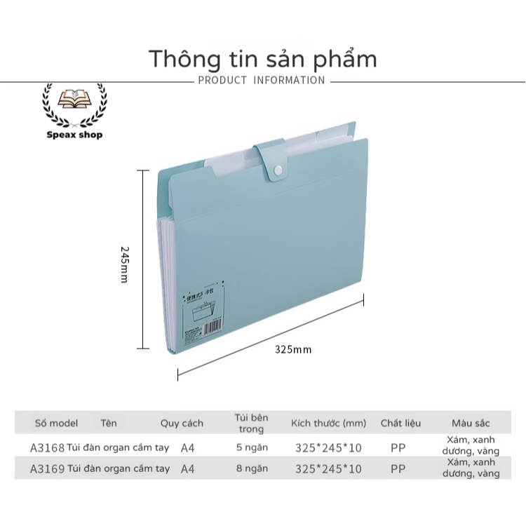 Túi Đựng Tài Liệu 13 Ngăn A4-File Cặp Tệp Đựng Tài Liệu Đề Thi Ôn Thi Chia Nhiều Ngăn Bìa Hồ Sơ