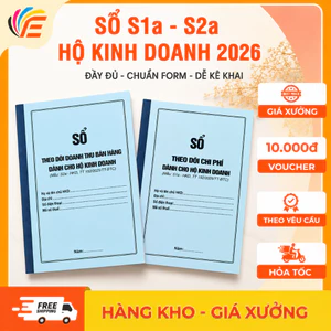 Sổ Theo Dõi Doanh Thu Bán Hàng Cho Hộ Kinh Doanh, Dịch Vụ S1A, S2A