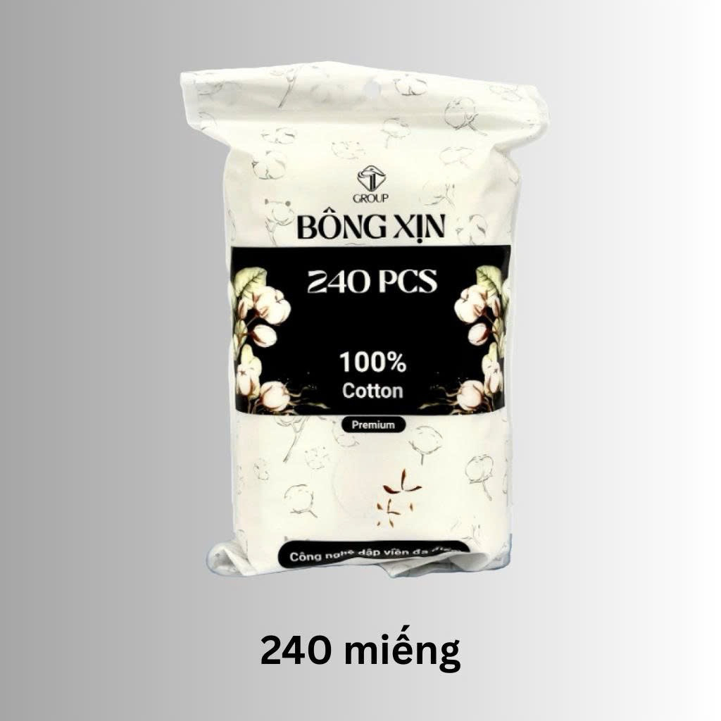Combo 2 Bông tẩy trang Xịn - Bịch 240 miếng cao cấp làm sạch hiệu quả, nhẹ dịu