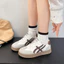 Giày Thể Thao Nữ 3 Sọc Đế Dày 4cm Thiết Kế Cá Tính Sneaker Form Đẹp Da PU Dày Dặn
