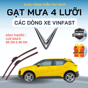 Gạt Mưa HERIO Các Dòng Xe VINFAST, LIMO GREEN, VFe34, LUX A, FADIL, VFe34, VF3, VF5, VF6, VF7, VF8, VF9, Silicon 4 Lưỡi