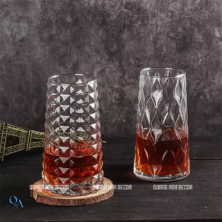 SET 6 Ly Thủy Tinh Chịu Nhiệt Họa Tiết THÁP KIM CƯƠNG, THÁP THOI | Chất Liệu Thủy Tinh Cao Cấp