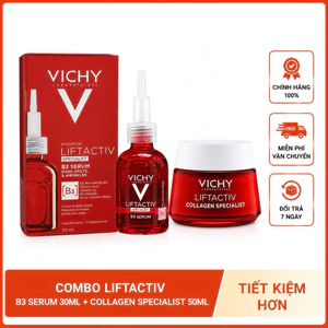 Combo VICHY Liftactiv B3 Serum + Collagen Specialist 50ml | Giảm Thâm Nám, Sáng Da, Căng Mịn