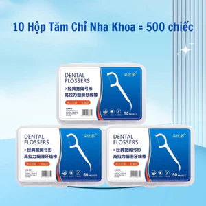 Combo 10 Hộp Tăm Chỉ Nha Khoa Dental Flossers, Giúp Làm Sạch Vệ Sinh Răng Miệng