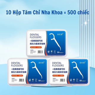 Combo 10 Hộp Tăm Chỉ Nha Khoa Dental Flossers, Giúp Làm Sạch Vệ Sinh Răng Miệng