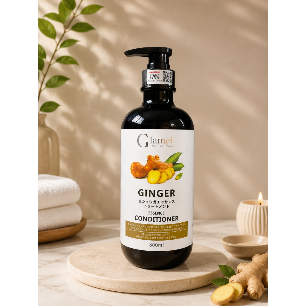 Dầu Gội Gừng Glamei 800ml Dầu Xả Gừng Glamei 800ml Combo Gội Xả Chăm Sóc Tóc Hương Thơm Dịu Nhẹ Dung Tích Lớn