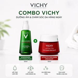 Combo Vichy Normaderm Phytosolution 50ml + Liftactiv Collagen Specialist 50ml Dưỡng Ẩm Chăm Sóc Da