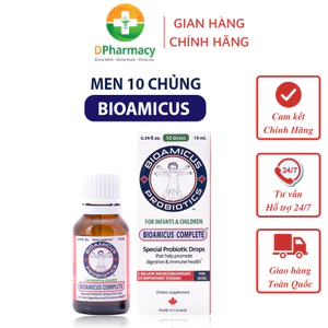 Men 10 Chủng BioAmicus Complete 10 ml, Hỗ Trợ Cải Thiện Hệ Vi Sinh Đường Ruột Cho Bé, Từ Trẻ Sơ Sinh