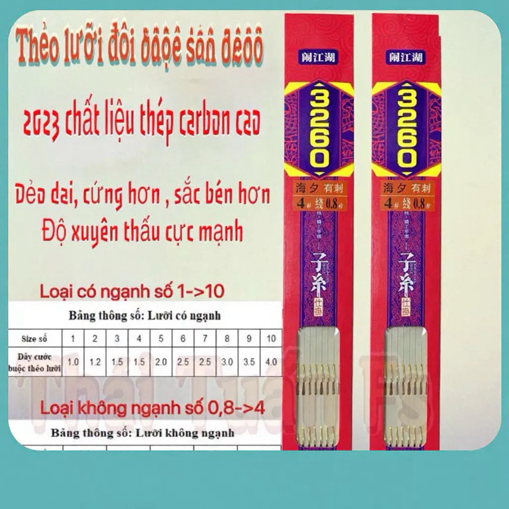 Thẻo Lưỡi Đôi Buộc Sẵn Có Ngạnh và Không Ngạnh 3260