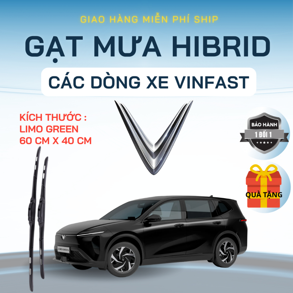 Gạt Mưa Ô Tô VINFAST LIMO GREEN, VF5, VF3, VF6, VF7, VF8, 9, LUX_A, SA, VFe34, Fadil, HERIO, Lưỡi Silicon NANO Gạt Sạch.
