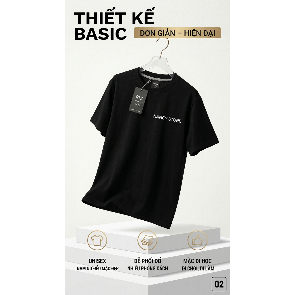 Áo thun unisex form rộng oversize cotton co giãn mặc mát nam nữ