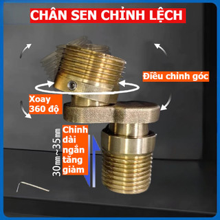 Bộ Chân Sen Xoay 360° Bằng Đồng – Chỉnh Góc Lệch – Dễ Dàng Lắp Đặt Sen Cây, Van Nóng Lạnh