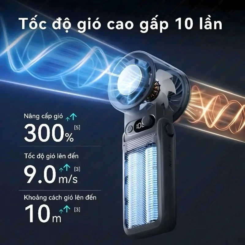 Quạt Cầm Tay Sò Lạnh A228, Quạt Cầm Tay Gấp Gọn, Có Sò Làm Lạnh Siêu Nhanh, Tốc Độ Gió Mạnh, Pin Trâu SP1