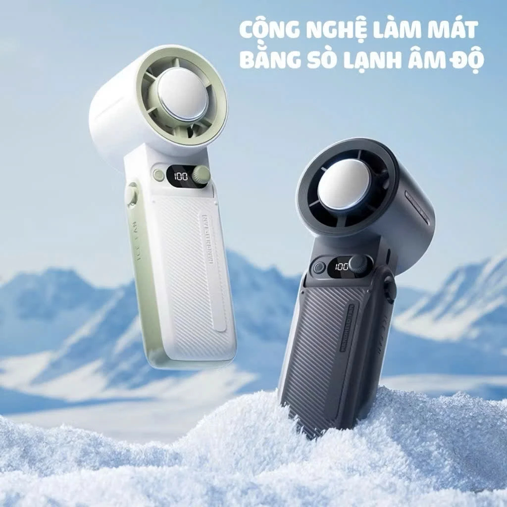 Quạt Cầm Tay Sò Lạnh A228, Quạt Cầm Tay Gấp Gọn, Có Sò Làm Lạnh Siêu Nhanh, Tốc Độ Gió Mạnh, Pin Trâu SP1