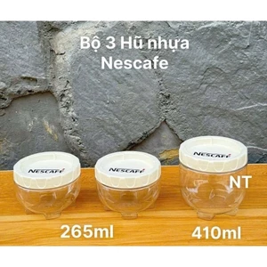Bộ 3 hủ nhựa. HKM Nescafe
