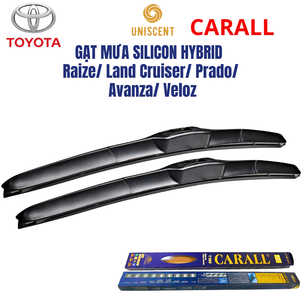 (TOYOTA) 1 Cặp Gạt Mưa Ô Tô Silicon Hybrid Raize/ Land Cruiser/ Prado/ Avanza/ Veloz Made In Japan