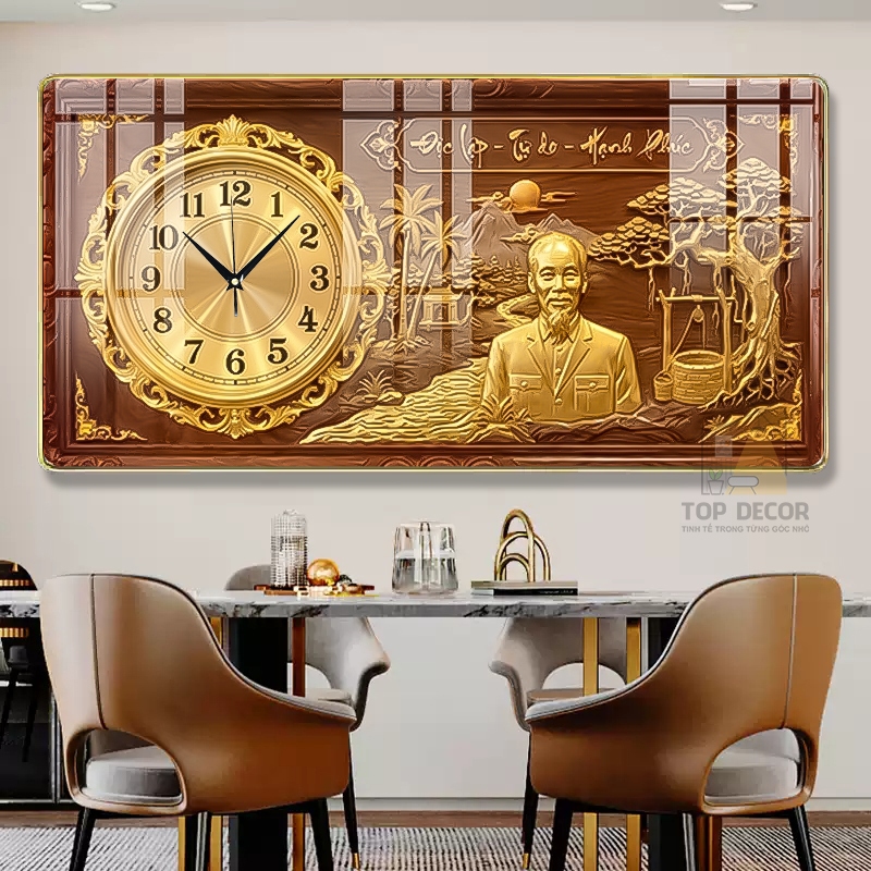 [ 20 Mẫu ] Tranh Đồng Hồ Tráng Gương Vân Gỗ Kim Trôi In UV 5D Cao Cấp Thuận Buồm Xuôi Gió - Top Decor