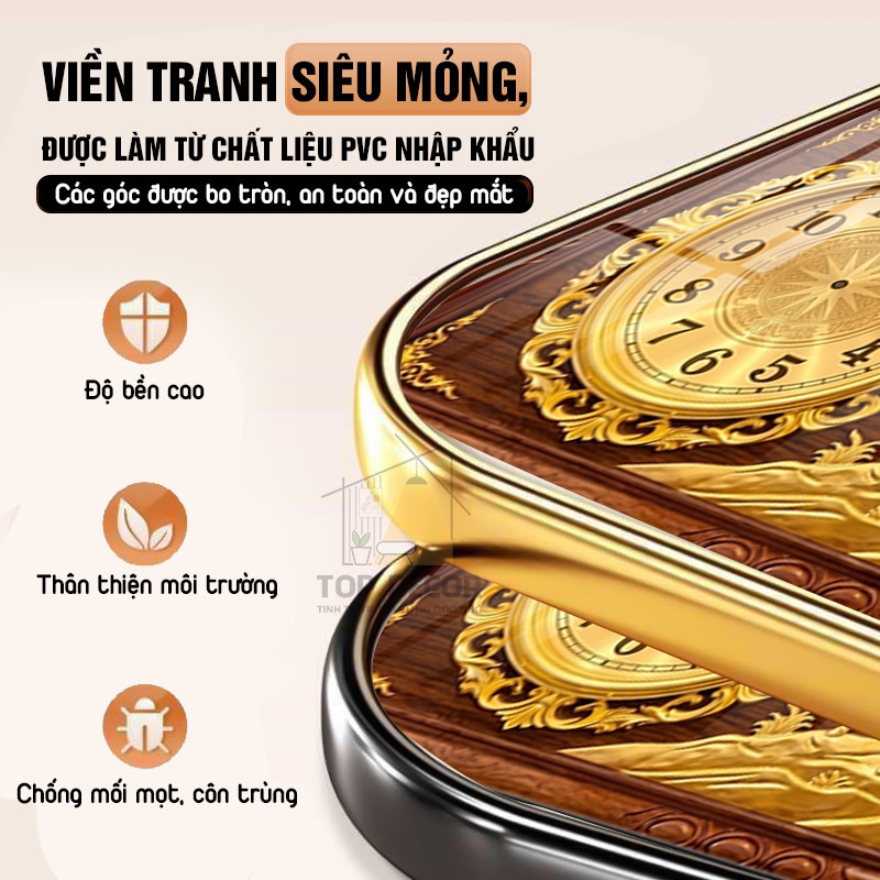 [ 30 Mẫu ] Đồng Hồ Tráng Gương Treo Tường Vân Gỗ Kim Trôi Cao Cấp | Nhiều Kích Thước | Tặng Kèm Pin Và Đinh Treo