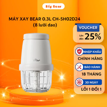 Máy Xay BEAR 0.3L 8 Lưỡi Máy Xay Thịt Xay Ăn Dặm Cầm Tay Máy Xay Cháo Nhuyễn Mịn Máy Xay Mini Cho Bé Ăn Dặm CH-5H02D24