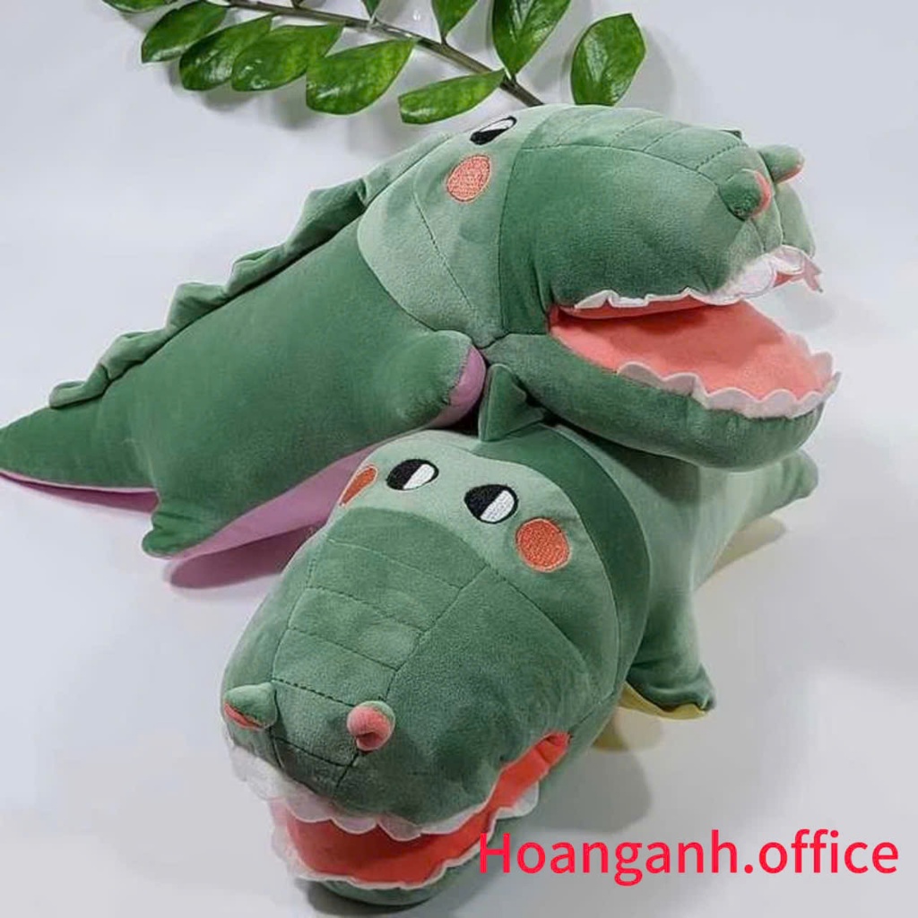 Gấu bông cá sấu ngáo chất liệu vải nhung co giãn 4 chiều cá sấu mặt ngáo kích thước 55cm