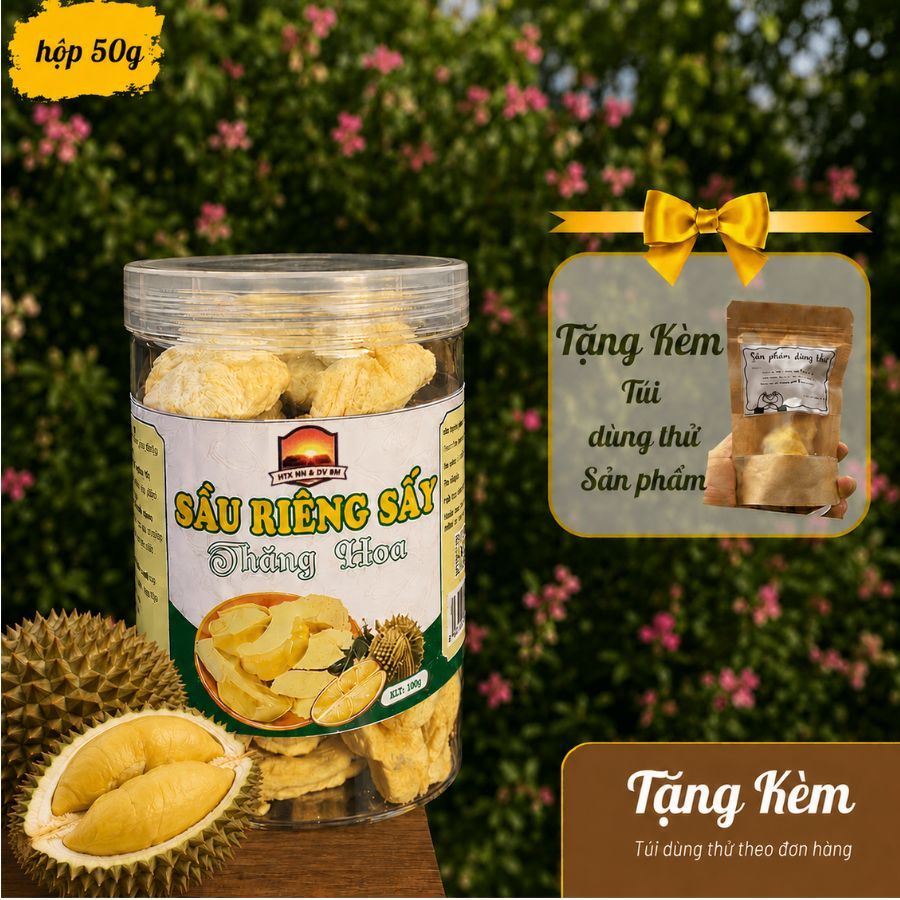 Sầu Riêng Sấy Thăng Hoa - Bình Minh Farm Đắk Lắk | Sầu Riêng Sấy Giòn, Sầu Riêng Sấy Khô, Không Thêm Đường