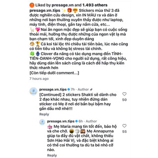 [Presage.vn] [Tròn 5cm] Combo 20 Stickers 5 Mẫu Nai, Cá Koi, Clover, Mẹ Annapurna, Mẹ Maria