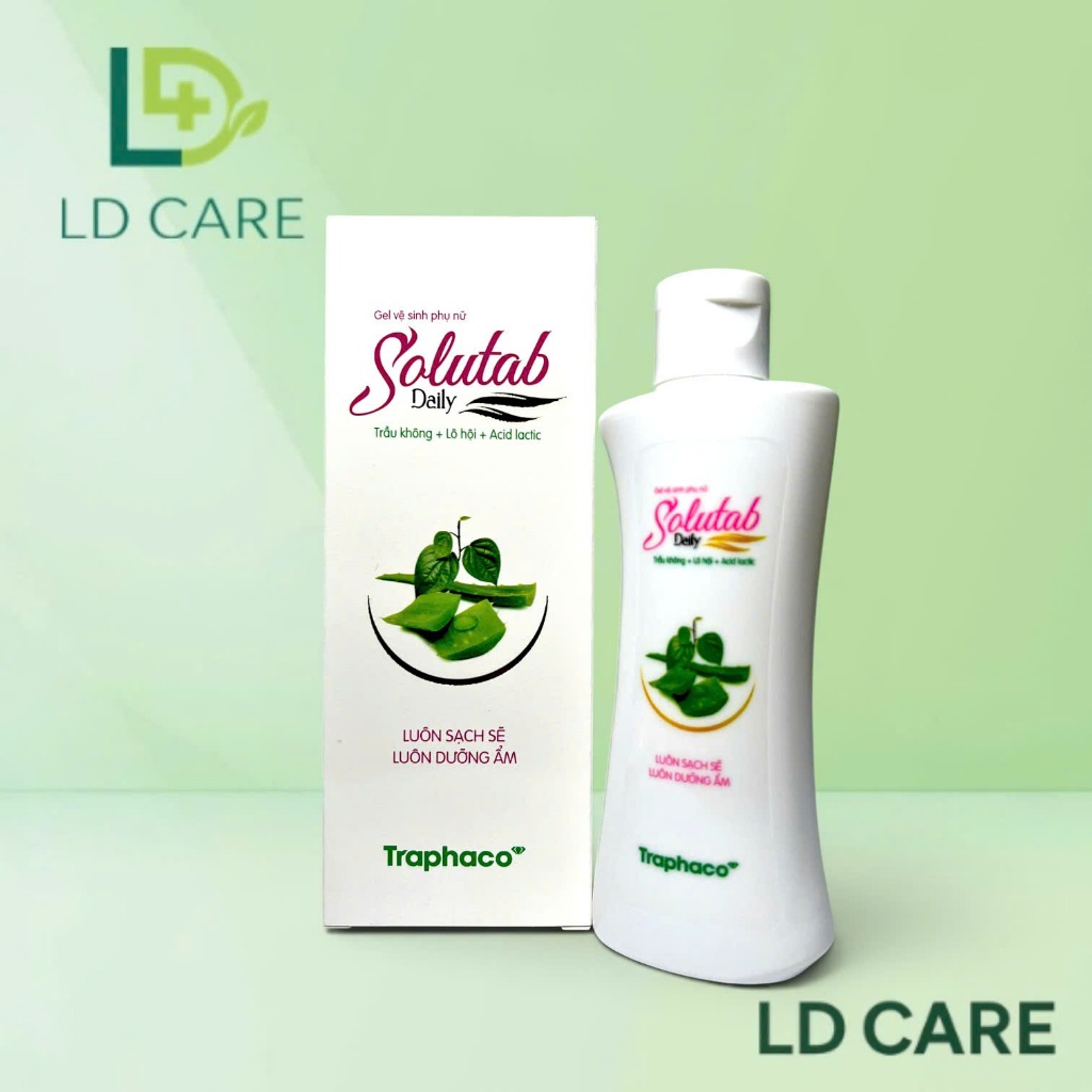 Dung dịch vệ sinh SOLUTAB với Trầu không, lô hội, acid lactic giúp làm ...