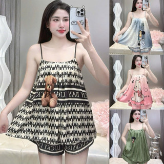 Đồ Bộ Pijama Lụa LaTin Tơ Tằm Thiết Kế Nữ (Có Túi 40kg-60kg)