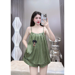 Đồ Bộ Pijama Lụa LaTin Tơ Tằm Thiết Kế Nữ (Có Túi 40kg-60kg)