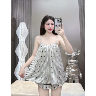 Đồ Bộ Pijama Lụa LaTin Tơ Tằm Thiết Kế Nữ (Có Túi 40kg-60kg)