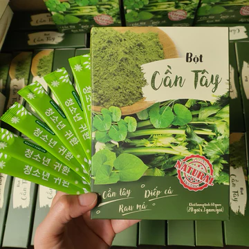 [Sỉ HCM] Hộp 20 gói Bột Cần Tây Diếp Cá Rau Má Hỗ trợ kiểm soát cân, đẹp da, Detox thải độc. Thơm-Ngon-Dễ uống