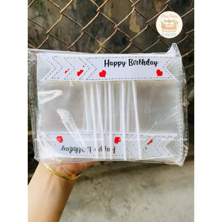 Bịch 10 Set Bảng Tên Hastag Happy Birth Day, Ghi Tên Bé.. - Trang trí Bánh Kem, Tháp Sinh Nhật