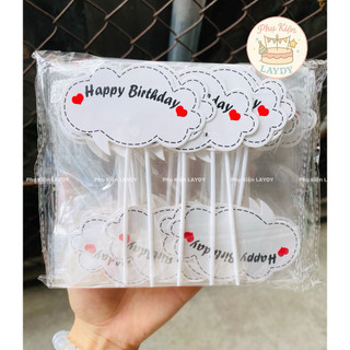 Bịch 10 Set Bảng Tên Hastag Happy Birth Day, Ghi Tên Bé.. - Trang trí Bánh Kem, Tháp Sinh Nhật