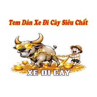 Tem Dán Xe Nổi 3D Đi Cày Trâu Vàng Siêu Ngầu - tem chống nước chống  xước trang trí 2 bên xe