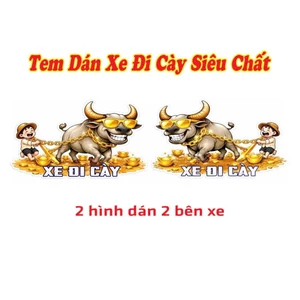 Tem Dán Xe Đi Cày Trâu Vàng Siêu Ngầu - trang trí 2 bên xe hoặc Đúng xe chọn Đúng kích thước và mẫu, 1 hình hoặc 2 hình