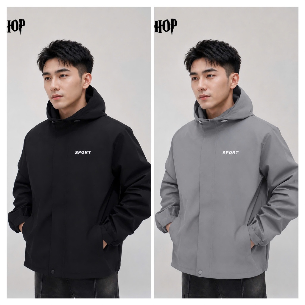 [Hot 2026 Bản Nâng Cấp Mũ Tháo Dời ] Áo Khoác Gió 2 Lớp chống nước, cản bụi , From rộng thoải mái