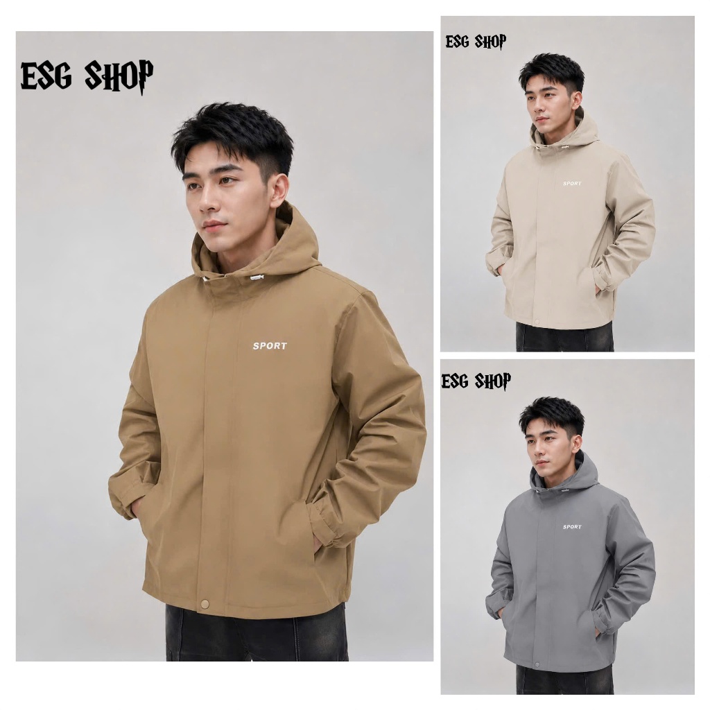 [Hot 2026 Bản Nâng Cấp Mũ Tháo Dời ] Áo Khoác Gió 2 Lớp chống nước, cản bụi , From rộng thoải mái