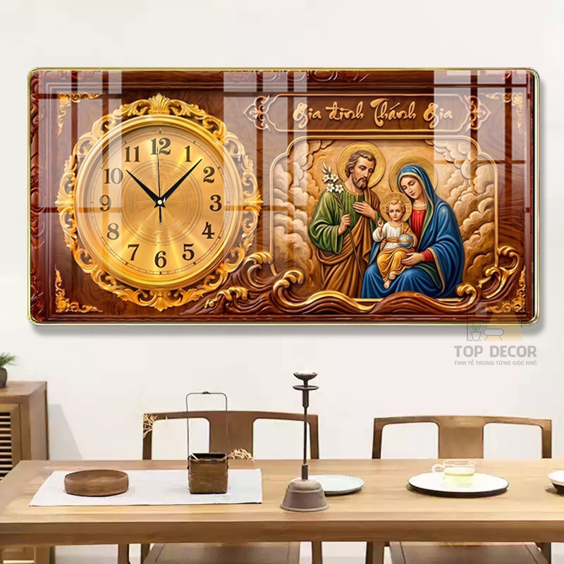 [ 20 Mẫu ] Tranh Đồng Hồ Tráng Gương Công Giáo Kim Trôi In UV 5D Cao Cấp Thuận Buồm Xuôi Gió - Top Decor
