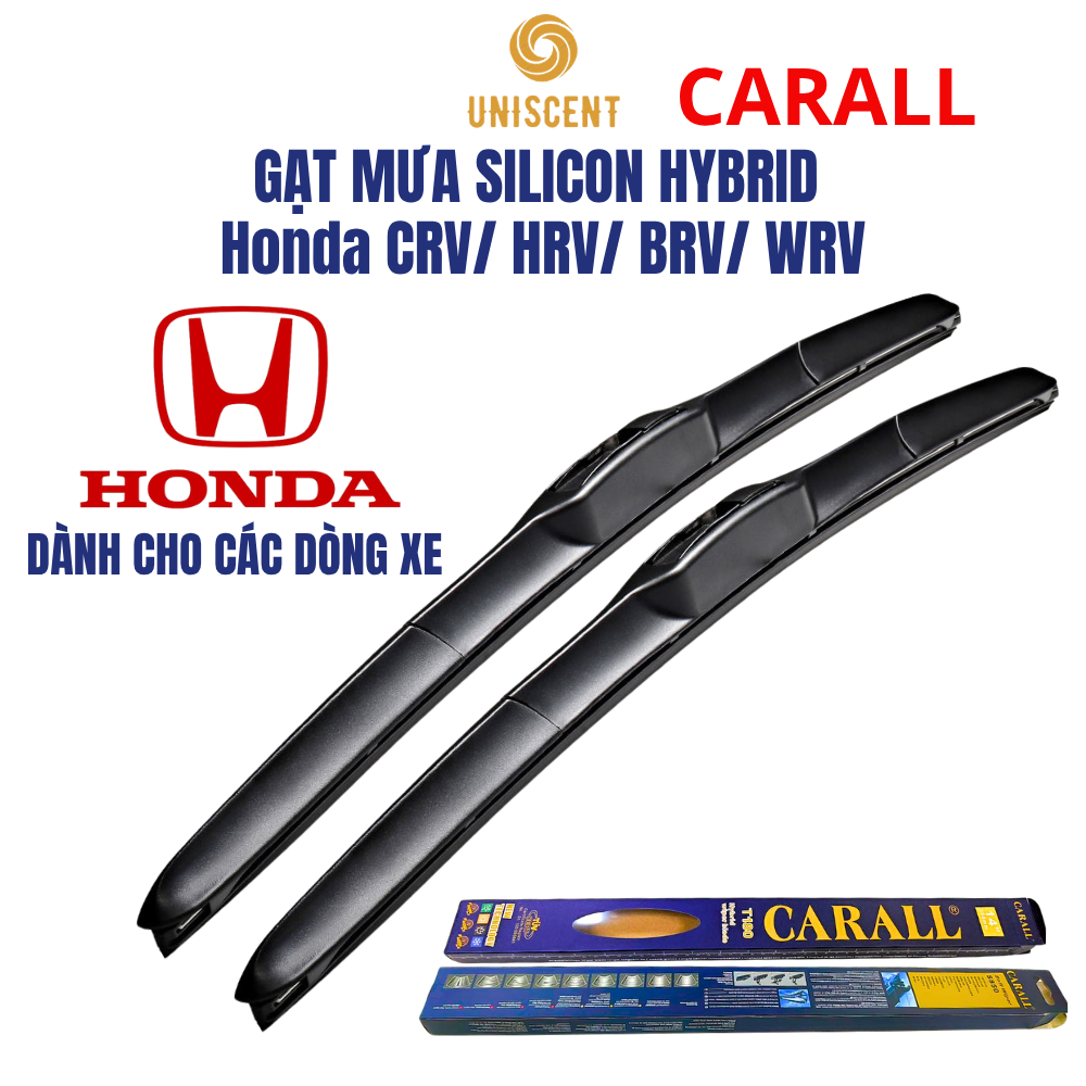 (HONDA) 1 Cặp Gạt Mưa Ô Tô Silicon Hybrid Honda CRV/ HRV/ BRV/ WRV CARALL Made In Japan