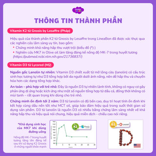 [DATE 4/2028] Vitamin LineaBon D3 K2 Nhỏ Giọt Hồng 15ml Hỗ Trợ Hấp Thu Canxi Tăng chiều cao